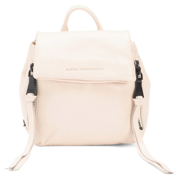 Aimee Kestenberg Bali Mini Leather Backpack Sandy Beige Designer Bag - Picture 4 of 8